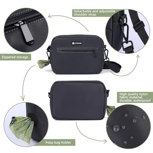 COOWONE Leckerlitasche für Hunde Gassi Tasche Hund Hundeleckerli Tasche Wasserdichte Hundeleckerlitasche Umhängetasche Eingebauter Hundekotbeutelspender Leckerlitasche für Hund zum Training