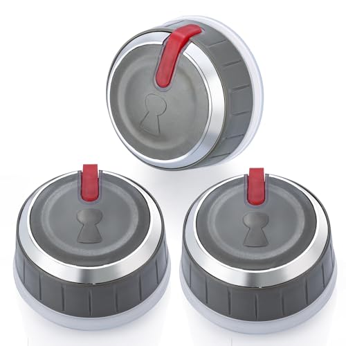 66753 Gas Grill Main Burner Control Knobs (3 Pack) Compatible with Weber Genesis II LX Grill Knobs E/S-240 E/S-340 E/S-440 E/S-640 (Years 2017 and Newer) Grill Replacement Control Knob Kit Parts