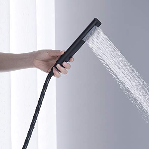 Grifería para bañera independiente Artiqua 1001BK color negro con ducha de mano, fabricada en latón miniatura 6