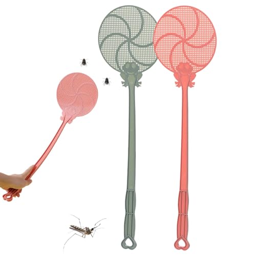 Tuxxjzm - Maqueta de mosca manual, trampa de volante exterior, raqueta de mosca portátil de malla ancha de 2 piezas, raqueta para moscas de malla ancha engrosada para balcón, salón y patio