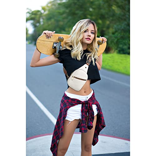Telena Sling Bag For Women Crossbody Fanny Packs For Women Fashion Chest Bag With Adjustable Strap Beige Brown #TOP1