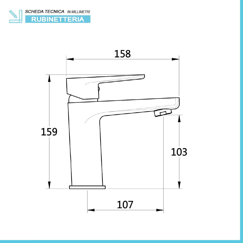 Set miscelatori rubinetteria bagno lavabo bidet e vasca da bagno con doccetta, completo di accessori, in ottone cromato, Erika (Set lavabo bidet vasca con doccetta)