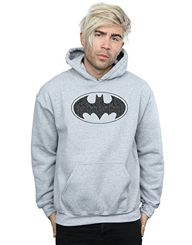 Image of DC Comics Men's Batman One Colour Logo Hoodie Medium Sport Grey