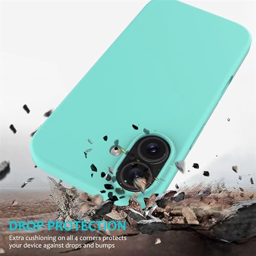Image of ArmourPro Silicone Back Case for iPhone 16, Soft-Touch Case | Light Cyan