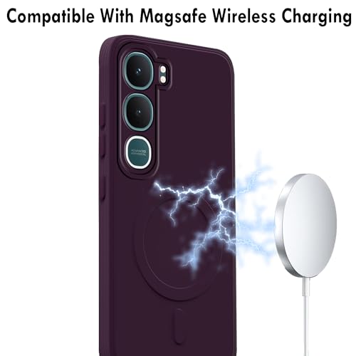Image of amazon basics Back Cover for Vivo Y31 5G Soft Matte Silicone Mag-Safe Design (Mag-Safe Not Support) Camera Protection | Slim Fit Bumper Cover (Purple)