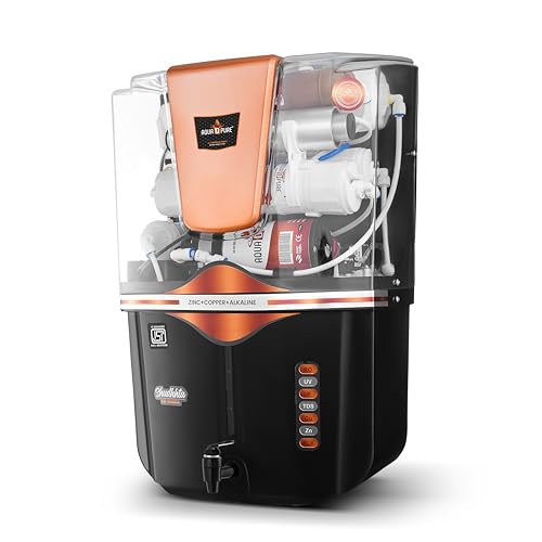 Image of AQUA D PURE RO Water Purifier with 4 in 1 Copper Technology, 12 Liter, UV, UF, TDS Adjuster, Multisource water Compatibility, Black
