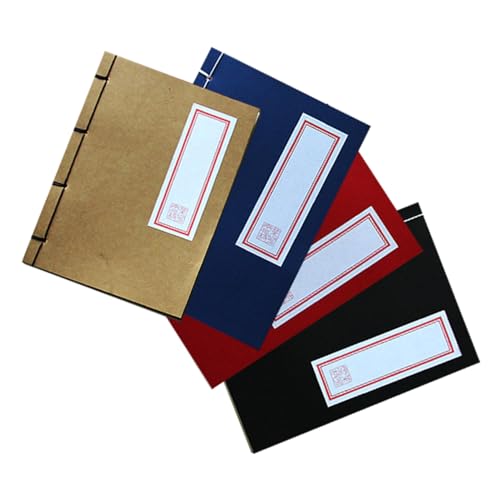 Carnets Vierges Veemoon : Lot de 4 Carnets Vintage à Pages Blanches et Papier Épais
