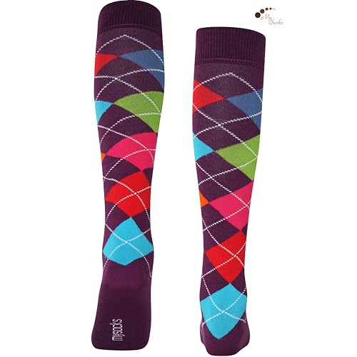 Image of Mysocks Unisex Extra Fine Combed Cotton Knee High Socks, Hand Linked Toe, Soft Latex Band