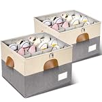 2 Pack Shoe Organizer for Closet with Adjustable Divider Shoe Storage Box