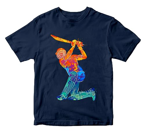 Image of Boys & Girls Cool Cricket Batsman 100% Cotton Unisex Kids T-Shirt