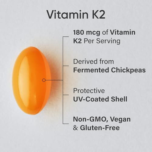 Image of Sports Research Vitamin K2 (MK-7) 180mcg w /Coconut MCT Oil, 60 Count