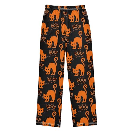 Funny Halloween Cat Black Boys Pants for Kids Jogger Pants with Pockets S-XL