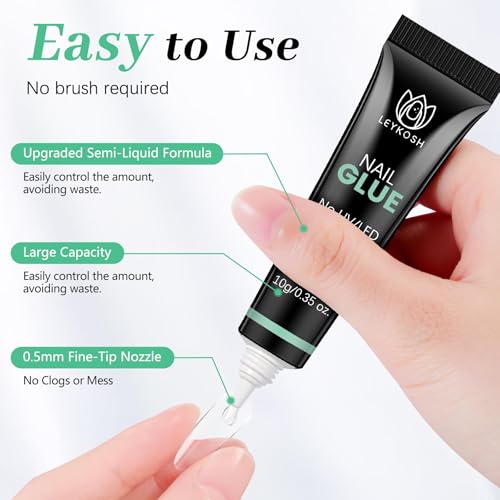 Image of LEYKOSH Nail Glue and Remover Set, 10g Glue 10ml Remover
