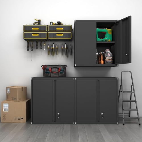 GREATMEET-Locking-Metal-Wall-Cabinets-for-Garage-Garage-Cabinets-Wall-Mount-Steel-Floating-Hanging-Storage-Cabinet-with-Doors-and-Adjustable-Shelf-for-Utility-Room-2795-H-Wall-Mount-Storage-Cabinet-St
