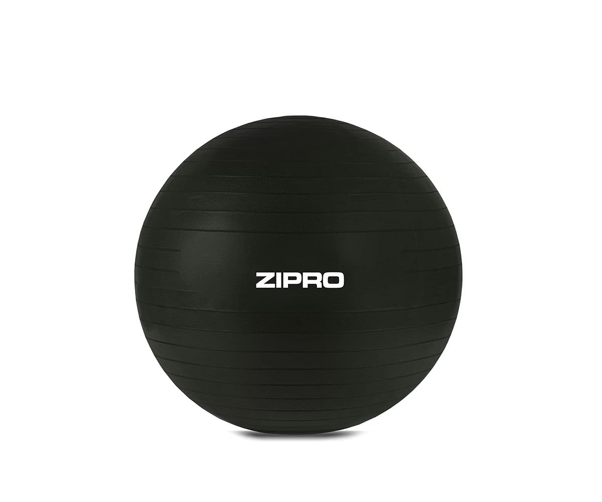 ZIPRO Gruba piłka gimnastyczna, piłka do pilatesu, 65 cm, piłka do siedzenia, do biura, do równowagi, jogi, jako mały sprzęt fitness i krzesło do balansowania w domu, czarna