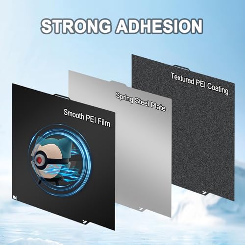Image of 260X271mm Double-Sided PEI Build Plate for Elegoo Centauri Carbon /Centauri Carbon 2, Black Smooth & Textured Flexible Spring Steel Plate, PLA PLA+ TPU Low Temp Printing Bed