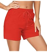 Tandisk Women's 5" Casual Jersey Cotton Shorts Lounge Yoga Pajama Walking Shorts with Pockets Act...