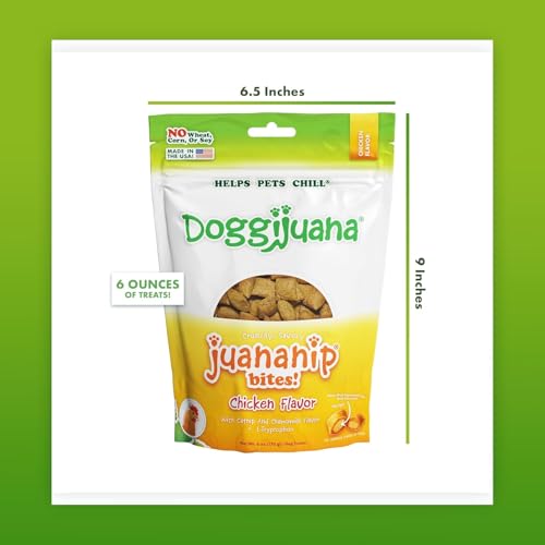 Image of Doggijuana Calming Dog Treats, Chicken 3-Pack | Multi-Benefit, Low Cal | Calming dog treats with catnip, chamomile & L-Tryptophan; natural anxiety & stress relief; low-calorie training reward