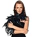 Homelix White Black Feather Cape Shawl Collar (F01-black)