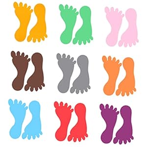 Veemoon Bunte Fußabdruck Badewannenaufkleber 36er Sets