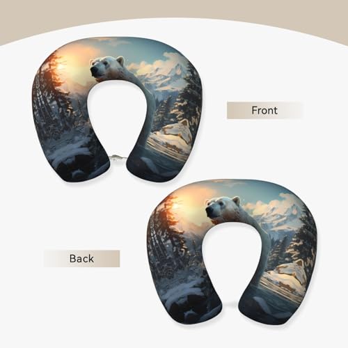 Almohada cervical de espuma viscoelástica U para viaje miniatura 2