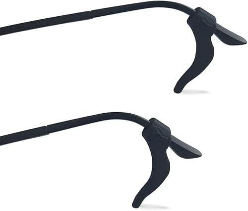 Vista 5 de YINGFENG 22 pares de agarres de silicona negra para gafas con caja de almacenamiento, retenedor antideslizante para gafas, gancho de silicona