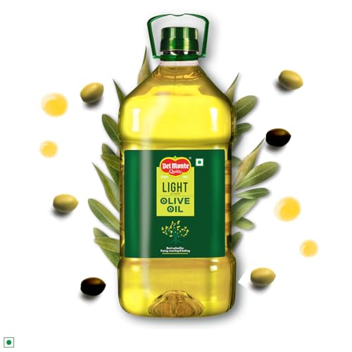 Image of Del Monte Light Olive Oil (Imported) | Extra Light in Flavour & Aroma | Ideal for Everyday Indian Cooking - Deep Frying, Curries, Roasting & Sauteing | High MUFA & Rich in Antioxidants | 5L PET Bottle