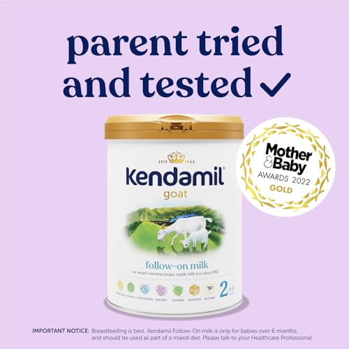 (6x800g) Kendamil Goat Follow On Milk, Stage 2 – British Made, Goat Whole Milk Formula – with HMOs, with A2Milk, No Palm Oil, No Fish Oil, No SOYA, No GMOs