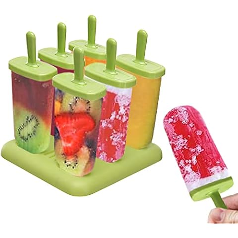 Eisformen, 6 Pack Eis am Stiel Formen BPA Frei Lebensmittelqualität Wiederverwendbare Eisform Cover