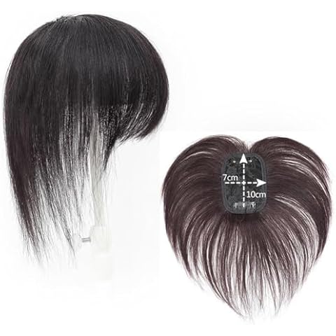 BETTER-LEE Human Hair Clip in Hairpiece Invisible Straight Toupee or Topper Wiglet Top Thin Hair On Mono 8 inch Natural Black Cover