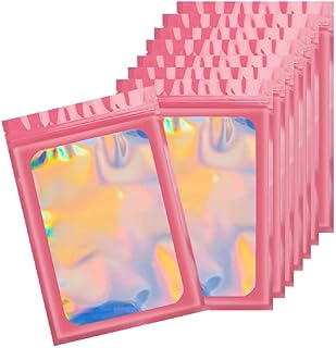 7.5x10cm 100 Grip Foil Ziplock Bags, Small Clear Plastic Bags, Resealable Storage Pouches, Poly Zip Lock Bags, Perfect for Kitchen Storage, Jewellery, Diamond Painting, Small Cookies and Sweets