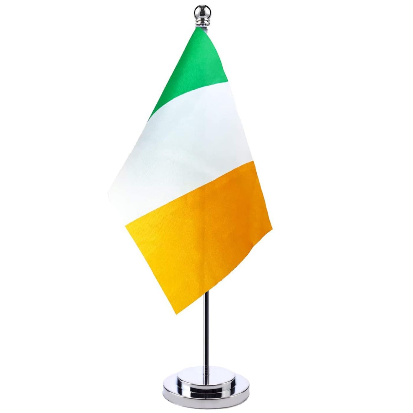 Ireland's Table Flag Irish Desktop Flag With Resistant Stainless Steel Stand Base Desk Flag of Ireland For Veteran Office Home International Conference Irish Theme Party Holiday Decorations