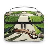 Paar Papageien Olive Make-up-Tasche Reise-Kulturbeutel Make-up-Koffer Künstler Aufbewahrungstaschen für Accessoires, Shampoo.