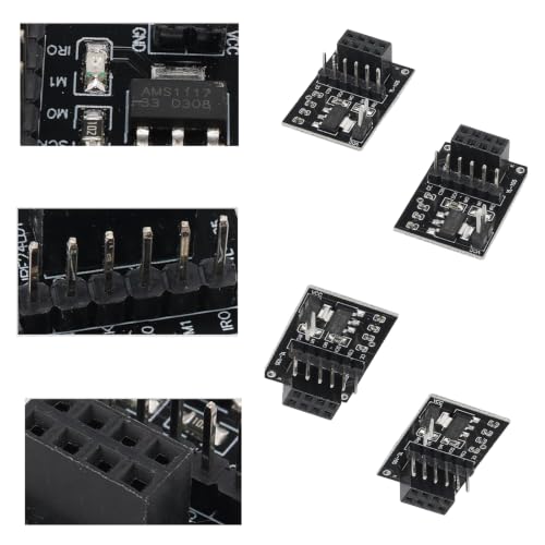 Image of Robocraze Socket Adapter Breakout Board NRF24L01 8 Pin with 3.3V Voltage Regulator | Wireless Transceiver Module Adapter Compatible with Arduino | Easy Interface Board for RF Communication Projects