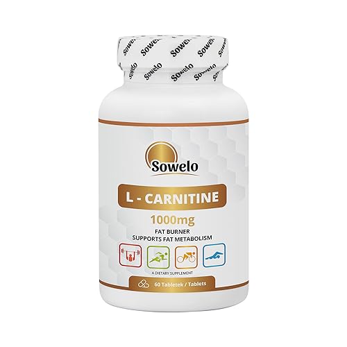 Sowelo - L-Carnitin Kapseln Hochdosiert, 60 Tabletten L-Carnitin-Tartrat, Hohe Konzentration 1000 mg Kapseln, Gesundheitsfördernde Wirkung, Starkes Antioxidans Sowelo - L-Carnitin Kapseln Hochdosiert, 60 Tabletten L-Carnitin-Tartrat, Hohe Konzentration 1000 mg Kapseln, Gesundheitsfördernde Wirkung, Starkes Antioxidans