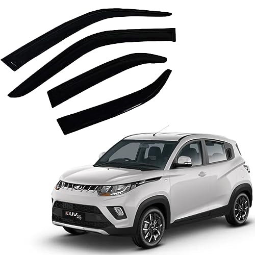 Image of Premium Non-Breakable Car Window Door Visor /Rain Guard /Wind Deflector Compatible for (Mahindra Kuv100 (Set of 4))