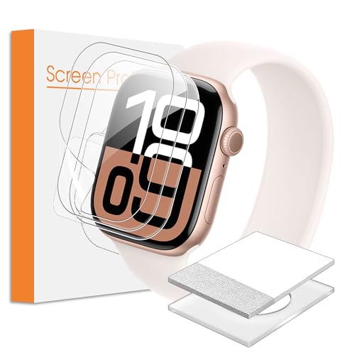 FDHYFGDY 3 Stück Schutzfolie für Apple Watch Series 11 46 mm Folie, Flexible TPU, für iwatch 46mm Displayschutz, Blasenf...
