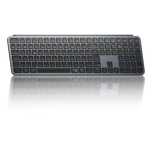 Keychron B6 Pro Teclado Inalámbrico Ultradelgado, Diseño ISO ES 100%, 2.4 GHz/Bluetooth 5.2/Cable, Programable Mediante ZMK/Launcher, Escritura Silenciosa, para Mac, Windows y Linux – Gris Espacial