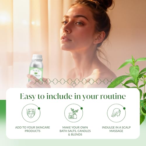 Image of Siva Tea Tree Essential Oil 16 Fl Oz - for Diffuser, Skin & Hair Care - Ideal for Massage & DIY Blends