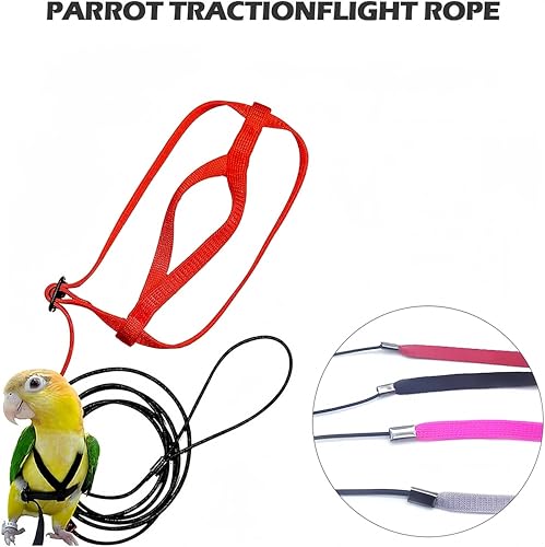 Vogel Leine, Anti-Biss-Flugtraining Seil Haustier Traktion im Freien Fit Wellensittich Nymphensittich Mynah Kleiner Vogel (S)