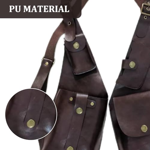 Underarm Shoulder Bag, Brown, Unisex-Adult, Sling, Shoulder Strap, Rectangular, PU Leather, Waterproof Phone Compartment, Adjustable Double Shoulder Straps, One Size3