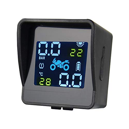 Preisvergleich Produktbild ASDFG USB Solarlader Motorrad TPMS Motor Reifendruck Reifentemperaturüberwachung und Alarmsystem, ausgestattet mit 2 externen Sensoren