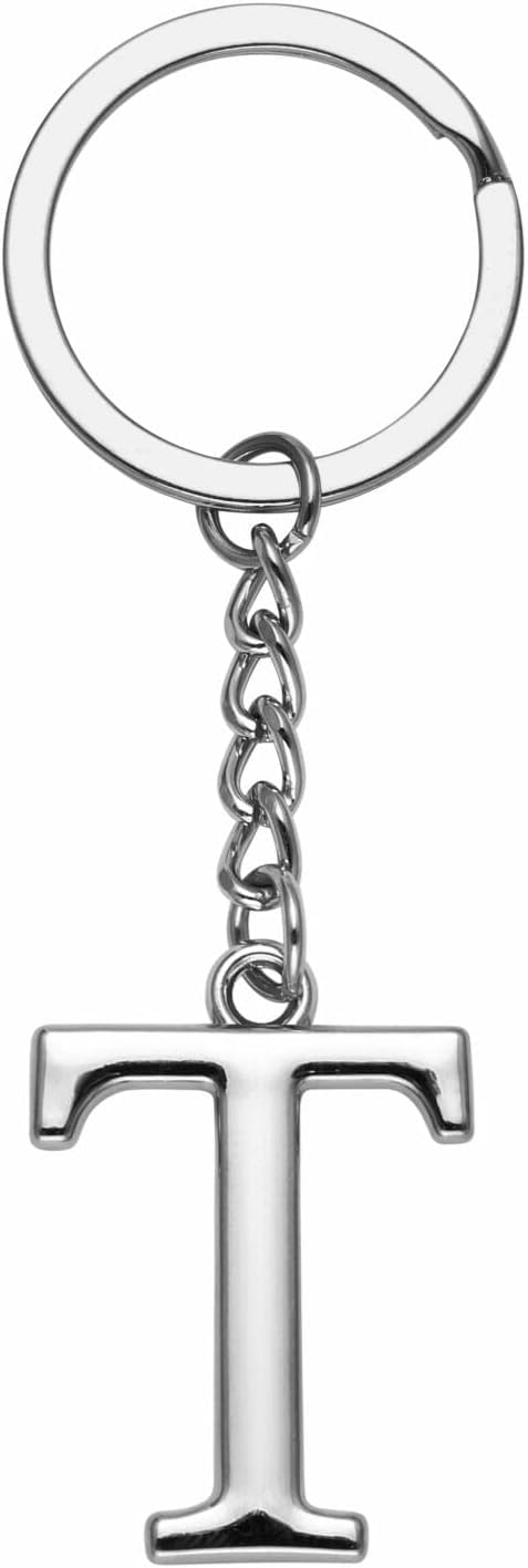 LUODAN Portachiavi Regalo donna uomo,argento A-Z 26 lettera iniziale ciondolo portachiavi - Regalo sorelle amicizia idee regalo migliore amico compleanno