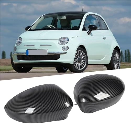 Tapa cubierta espejo retrovisor con acabado resistente para Fiat 500 izquierdo derecho 2