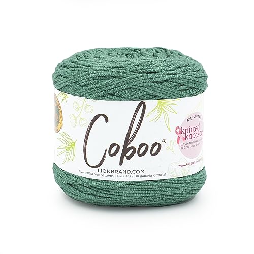 Image of Lion Brand Yarn, Coboo Cotton Blend Crochet Yarn, Bayberry, Green, 1 Pack