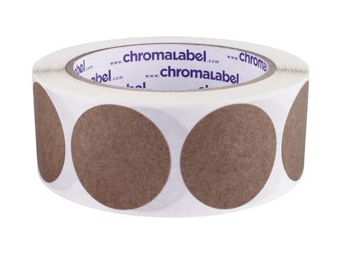 ChromaLabel 1.50 Inch Kraft Dot Labels, 500 Roll