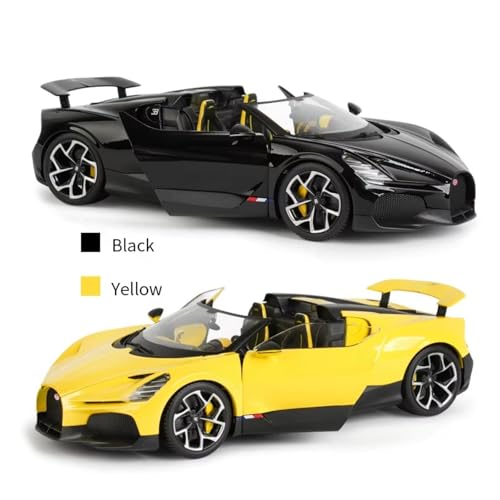 Auto de colección fundición 1:18 Bugatti Mistral amarillo miniatura 2