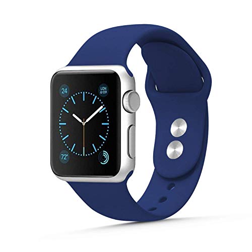 Image of GRIPP Soft Silicone Watch Strap for 40mm /41mm /42mm, Watch Series 11 /10 /9 /8 /7 /6 /5 /4 /3 /2 /1, SE 3 /2 /1, Slim, Lightweight, Adjustable (Watch Not Included) - Blue