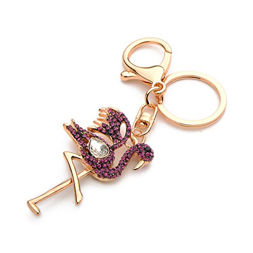 Preisvergleich Produktbild GMTEXTILES Legierung Rosa Kristall Flamingo Vogel Schlüsselanhänger Tier Frauen Tasche Schlüsselring Zubehör