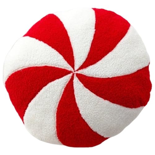 Haowul Weihnachtliche Dekokissen, Weiß-rot Gestreiftes Kissen,...